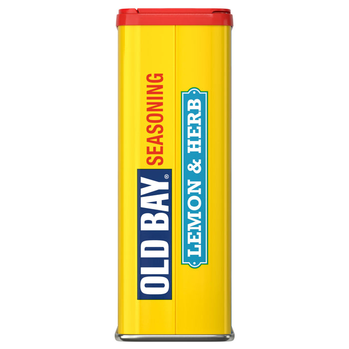 A container of Old Bay Lemon &amp; Herb Seasoning.