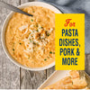This image showcases a creamy dish, possibly crab bisque, with the text For PASTA DISHES, PORK &amp; MORE suggesting its versatility as a sauce or ingredient.