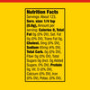 Nutrition facts label showing that the product contains about 123 servings, with a serving size of 1/4 tsp.