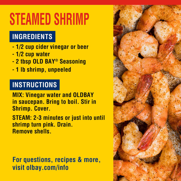 Recipe for steamed shrimp with Old Bay seasoning.