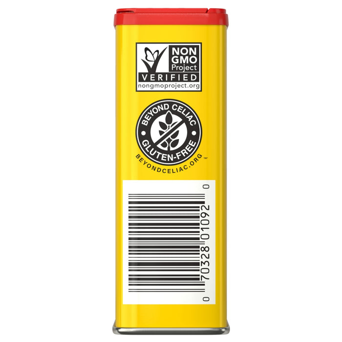 The image shows the side of a Zatarain's product container with a gluten-free certification and a barcode.