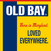 A marketing graphic for Old Bay Old Bay Seasoning, 16.0 Oz, features the brand's iconic logo and the tagline Born in Maryland, LOVED EVERYWHERE against a bold red, yellow, and blue background.