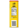 The back of a yellow container of Old Bay, 16.0 Oz, showing the nutrition facts, ingredients, and the McCormick logo.