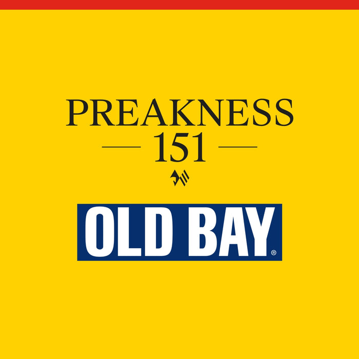 A promotional graphic for the Old Bay Preakness Infographics shows the Preakness 151 logo above the Old Bay logo on a yellow background.