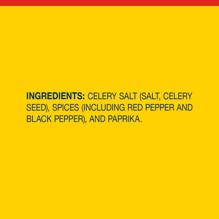 A yellow background with the ingredients for a product listed in blue.