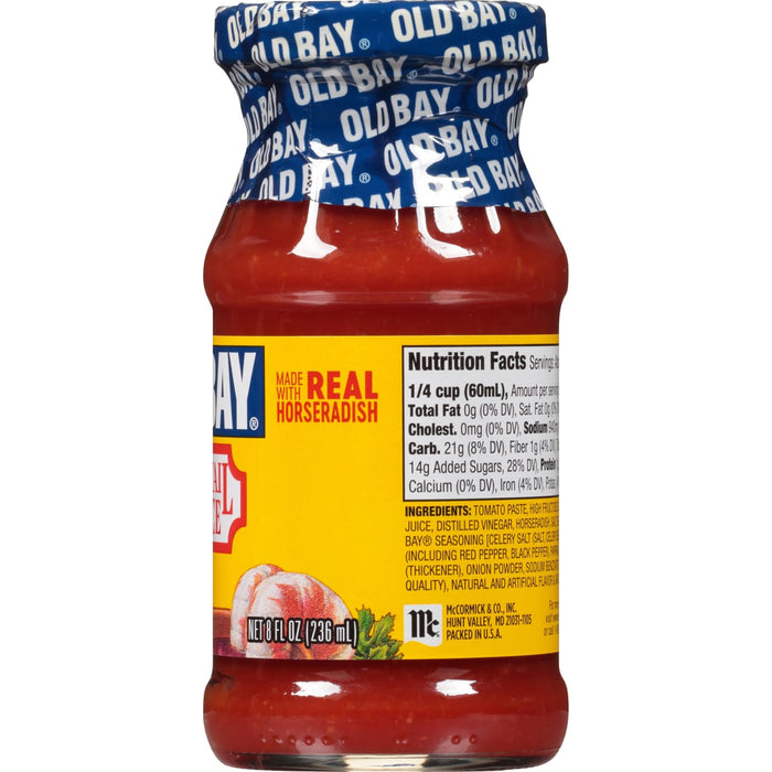 A bottle of Old Bay Real with Horseradish.