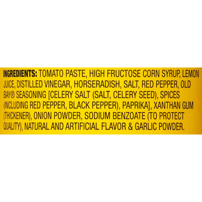 A list of ingredients for Old Bay?R Hot Sauce.