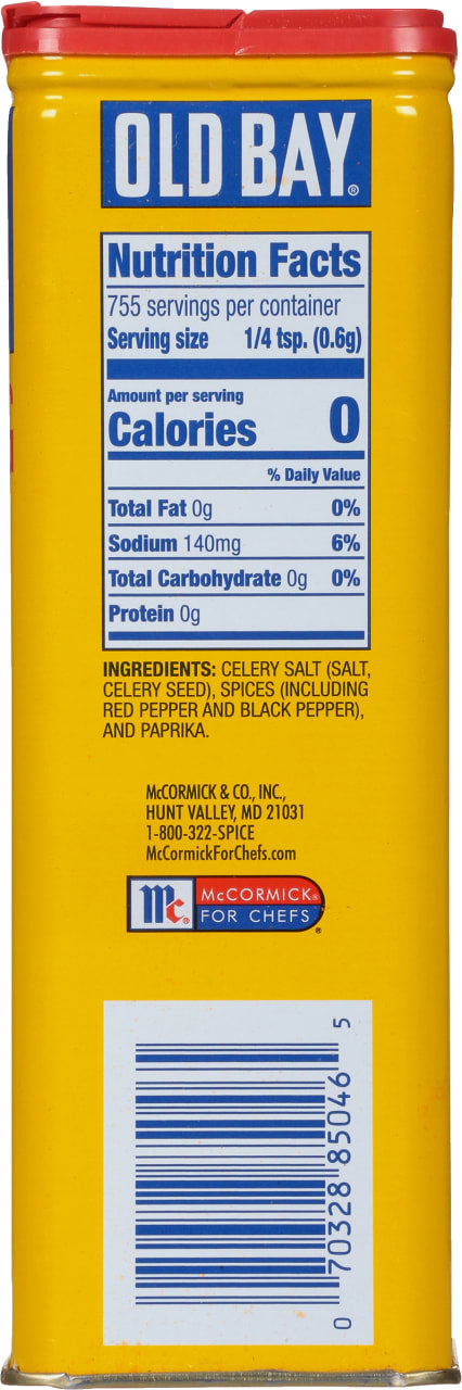 A nutrition facts label for Old Bay seasoning.