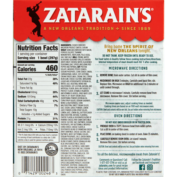 Zatarain's® Blackened Chicken Alfredo Frozen Dinner, 10.5 oz