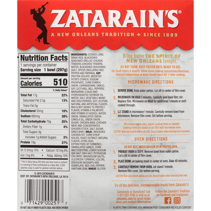Zatarain's® Frozen Blackened Chicken With Yellow Rice, 10.5 oz