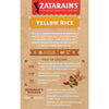 A box of Zatarain's Yellow Rice with instructions on how to prepare it.
