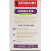 The back of a box of Zatarains New Orleans Jambalaya Rice Mix Long Grain 8 Oz provides stove top directions and serving suggestions for a mild Creole meal.