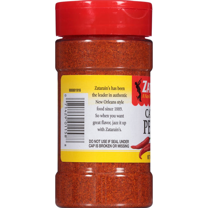 A jar of Zatarain's Cajun Pepper Seasoning.