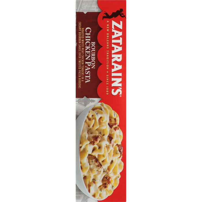 Zatarain's Bourbon Chicken Pasta box with a picture of the pasta dish.