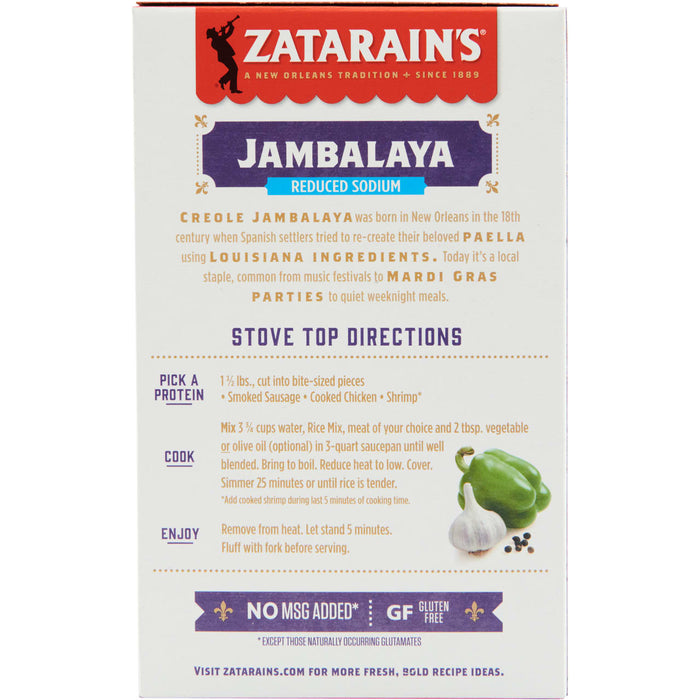 Zatarain's® Reduced Sodium Jambalaya Rice Dinner Mix, 12 oz