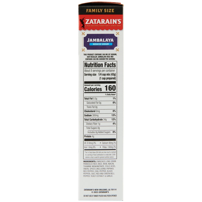 Zatarain's® Reduced Sodium Jambalaya Rice Dinner Mix, 12 oz