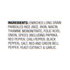 A list of ingredients for enriched long grain parboiled rice.