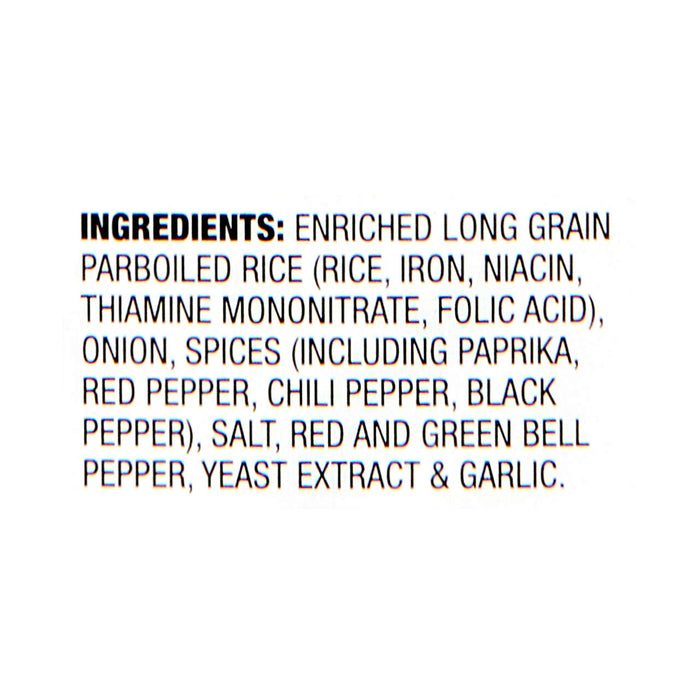 A list of ingredients for enriched long grain parboiled rice.