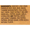 A list of ingredients for a product, including enriched long grain parboiled rice, soy protein, and natural flavor.