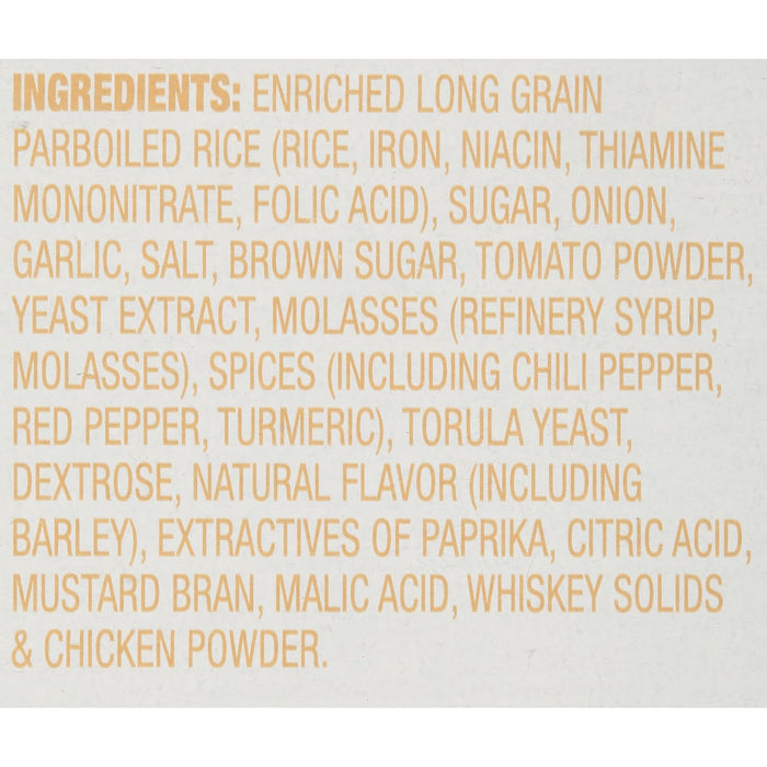 A list of ingredients for a product, including rice, sugar, spices, and chicken powder.