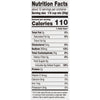 Nutrition facts label for a 1/4 cup serving of a food mix.