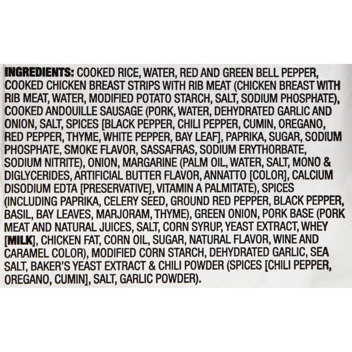 A list of ingredients for a food product.