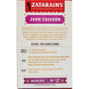 Zatarain's Jerk Chicken Stove Top Directions box with a picture of a fleur-de-lis.