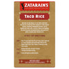 A Zatarain's box for Taco Rice with instructions on how to prepare it.