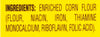 A list of ingredients for enriched corn flour.