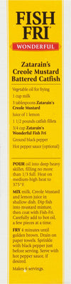 A recipe for Zatarain's Creole Mustard Battered Catfish.