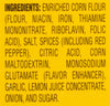A list of ingredients for a food product.