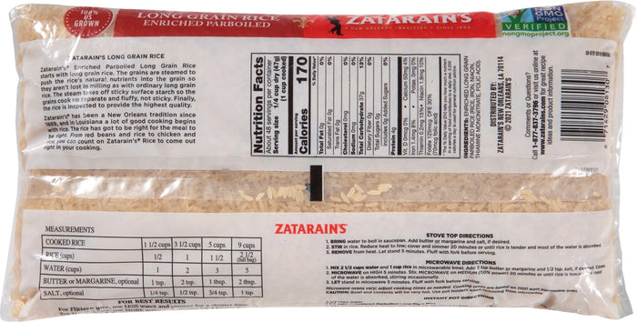 Zatarain's® Enriched Parboiled Long Grain Rice, 5 lb