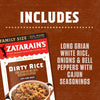 A box of Zatarain's Dirty Rice mix with a picture of the finished product on the front.
