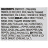 The ingredients list for Zatarains Gumbo White Rice Mix Long Grain 7 Oz is displayed in bold, black text on a white background.