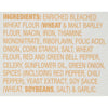 A list of ingredients for a product including wheat flour corn starch and soy sauce.