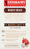 Zatarains Dirty Rice recipe instructions with a photo of red bell pepper garlic and a clove of garlic.