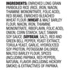 A list of ingredients for a product, including enriched long grain parboiled rice, red beans, wheat flour, and soy sauce.
