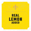 A yellow label with a fleur-de-lis at the top states Real Lemon Added.