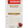 Zatarain's White Bean Seasoning package with instructions on how to make a savory dish.