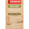 Zatarain's Long Grain and Wild Rice box shows cooking instructions and serving suggestions.