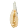 A side view of a clear plastic bag of Zatarains Regular Yellow Rice Mix Long Grain 51 Oz shows the long grain rice and seasonings inside.