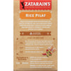 Zatarain's Rice Pilaf box with cooking instructions and serving suggestions.
