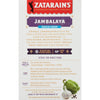 Zatarain's Jambalaya box with a recipe and ingredients.