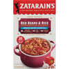 A box of Zatarain's Red Beans &amp; Rice mix with a serving suggestion on the front.
