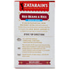 The back of a Zatarains Regular Regular Rice And Bean Mix Long Grain 8 Oz box, featuring cooking instructions for Red Beans &amp; Rice Reduced Sodium.