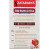 Zatarain's Red Beans &amp; Rice box with a red bell pepper, garlic, and red beans.