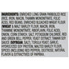 The ingredients list for Zatarains Regular Regular Rice And Bean Mix Long Grain 8 Oz is displayed, showing enriched long grain parboiled rice, red beans, and enriched bleached wheat flour as the primary components.