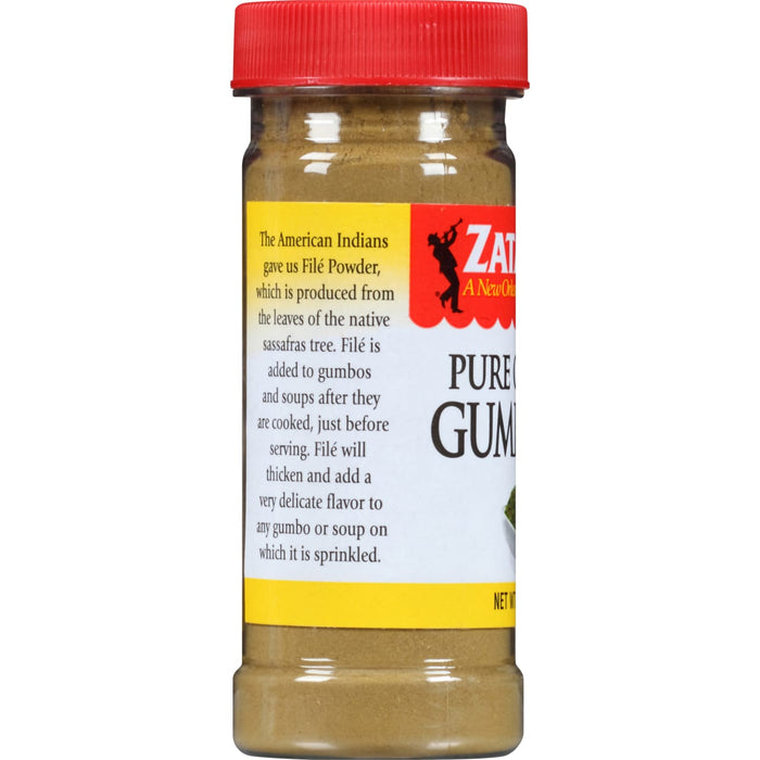 A jar of Zatarain's Pure Gumbo File Powder.
