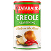 A can of Zatarain's Creole Seasoning with a picture of garlic, onion, and red pepper.