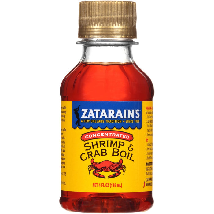 A bottle of Zatarain's Concentrated Shrimp &amp; Crab Boil.